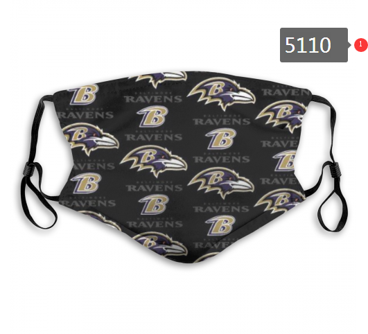 2020 NFL Baltimore Ravens #6 Dust mask with filter->nfl dust mask->Sports Accessory